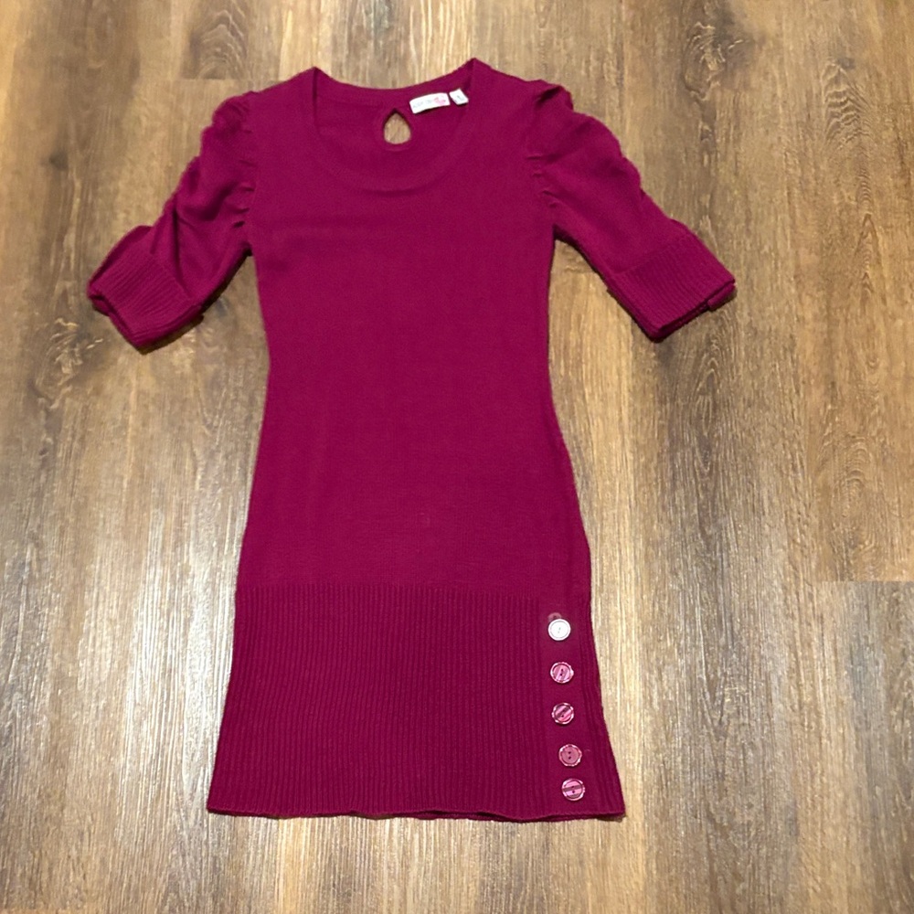 Stylish sweater Dress in Vibrant Magenta